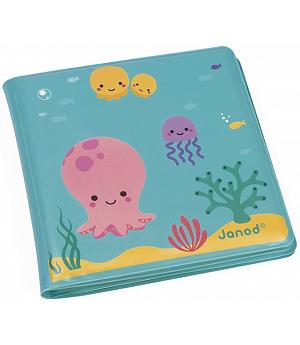Janod 4717 - Mi libro de baño mágico - Tema del océano - Juguete de estímulo para niños pequeños - A partir de 10 meses